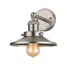 ELK Home Plus 67170/1 - English Pub 1-Light Vanity Lamp in Satin Nickel with Metal Shade