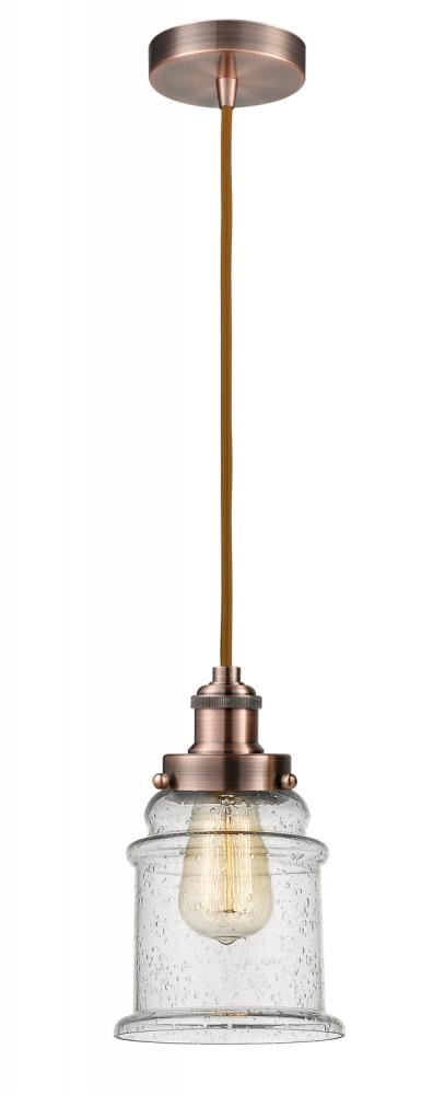 Edison - 1 Light - 8 inch - Antique Copper - Cord hung - Mini Pendant