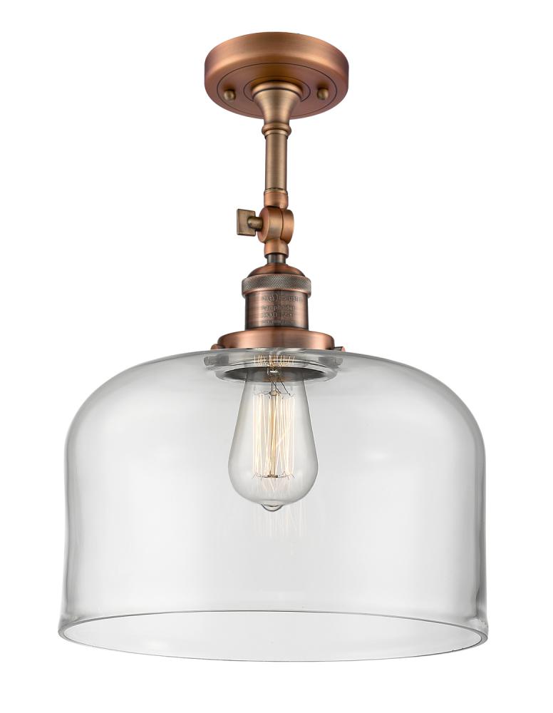 Bell - 1 Light - 12 inch - Antique Copper - Adjustable Semi-Flush Mount