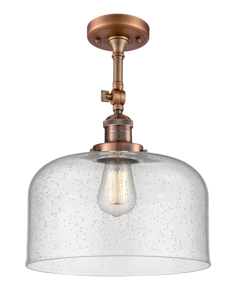 Bell - 1 Light - 12 inch - Antique Copper - Adjustable Semi-Flush Mount