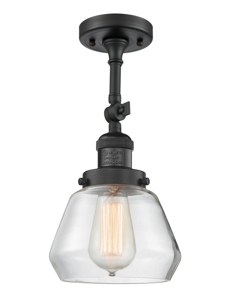 Fulton - 1 Light - 7 inch - Matte Black - Adjustable Semi-Flush Mount