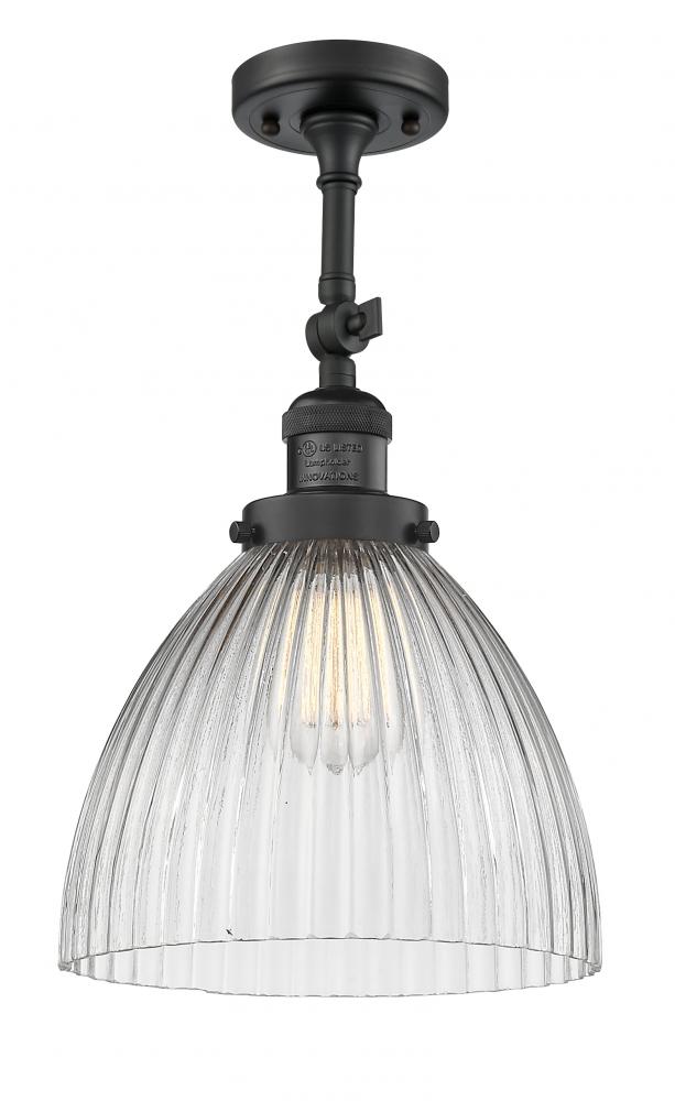 Seneca Falls - 1 Light - 10 inch - Matte Black - Adjustable Semi-Flush Mount