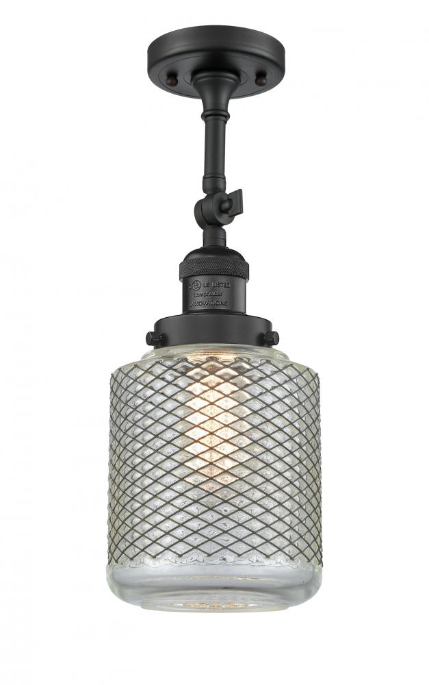 Stanton - 1 Light - 6 inch - Matte Black - Adjustable Semi-Flush Mount