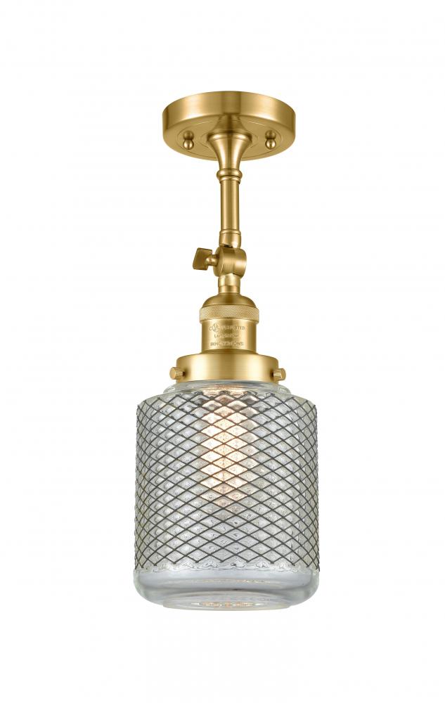 Stanton - 1 Light - 6 inch - Satin Gold - Adjustable Semi-Flush Mount