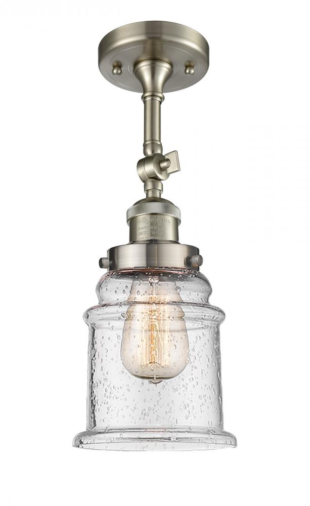 Canton - 1 Light - 6 inch - Brushed Satin Nickel - Adjustable Semi-Flush Mount