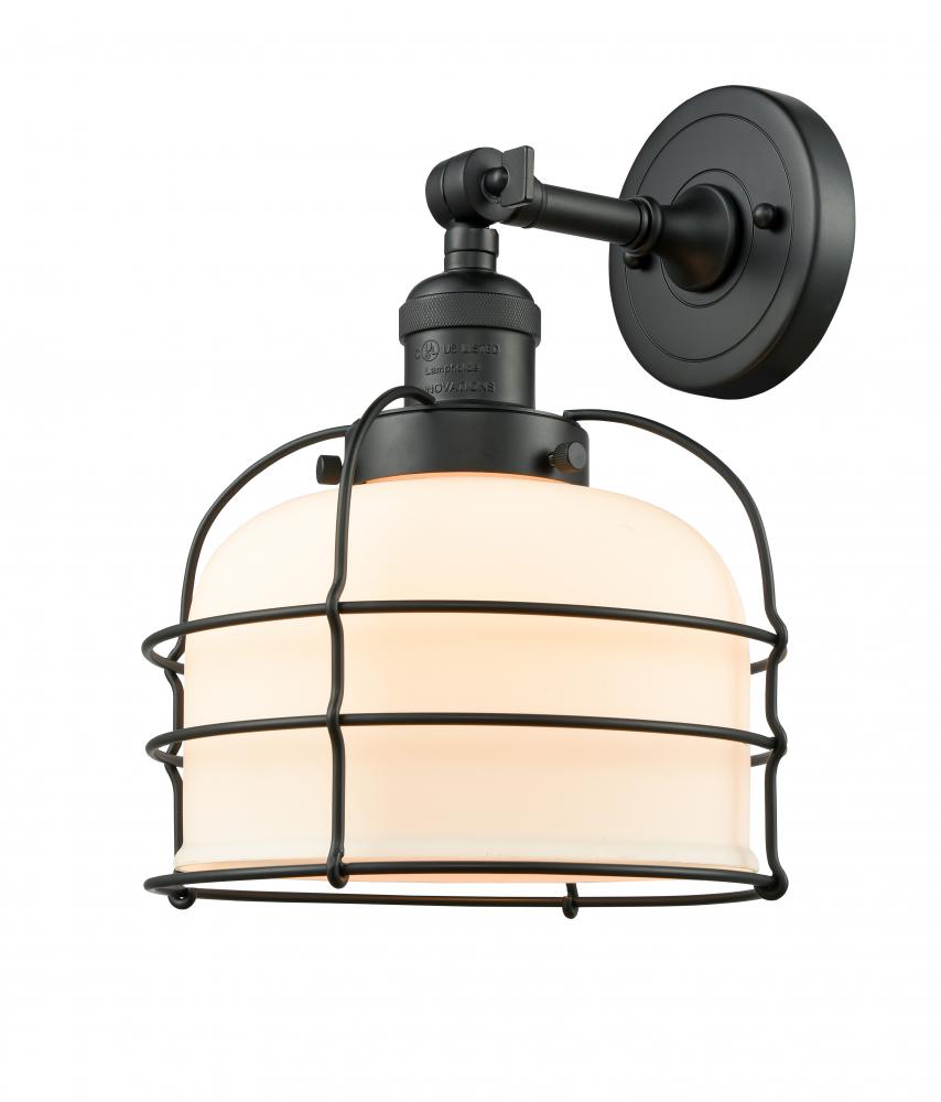 Bell Cage - 1 Light - 9 inch - Matte Black - Adjustable Sconce