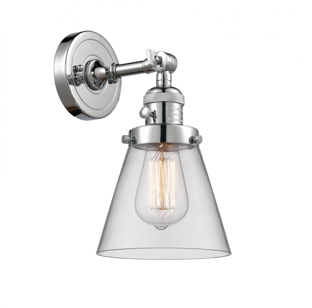 Cone - 1 Light - 6 inch - Polished Chrome - Adjustable Sconce