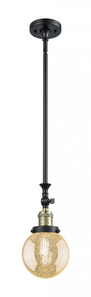 Beacon - 1 Light - 6 inch - Black Antique Brass - Stem Hung - Adjustable Mini Pendant