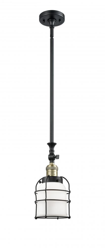 Bell Cage - 1 Light - 6 inch - Black Antique Brass - Stem Hung - Adjustable Mini Pendant