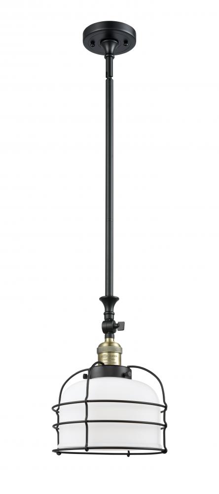 Bell Cage - 1 Light - 9 inch - Black Antique Brass - Stem Hung - Adjustable Mini Pendant