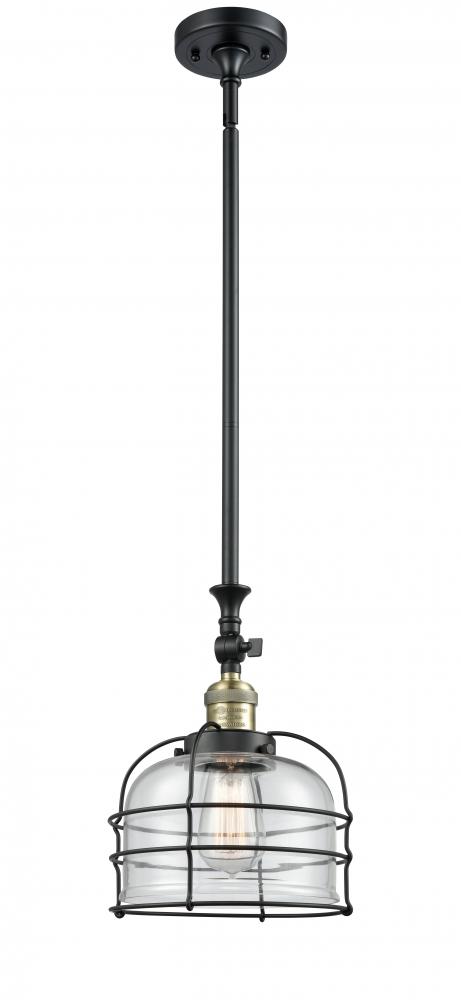 Bell Cage - 1 Light - 9 inch - Black Antique Brass - Stem Hung - Adjustable Mini Pendant