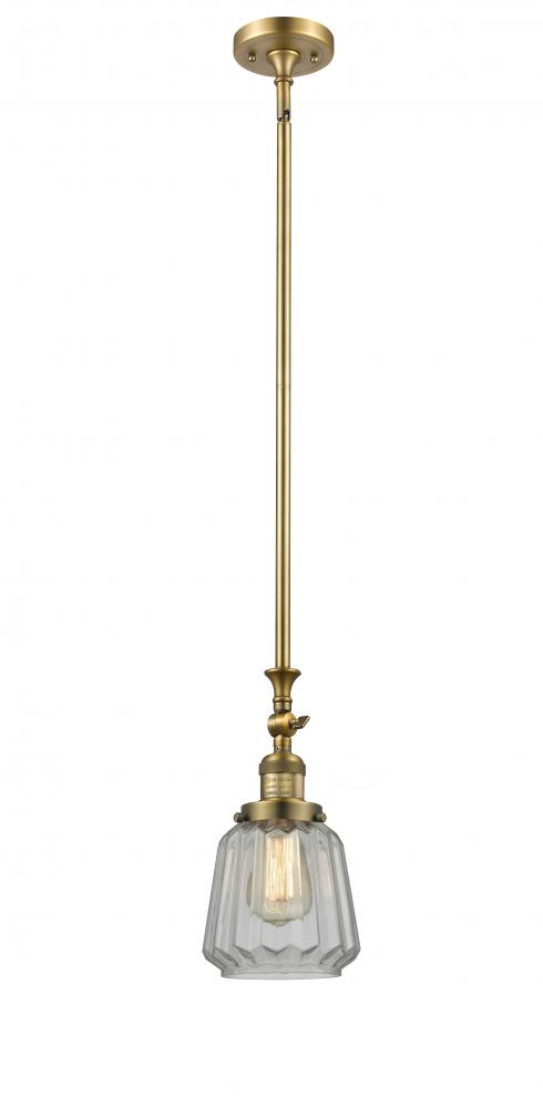 Chatham - 1 Light - 7 inch - Brushed Brass - Stem Hung - Adjustable Mini Pendant