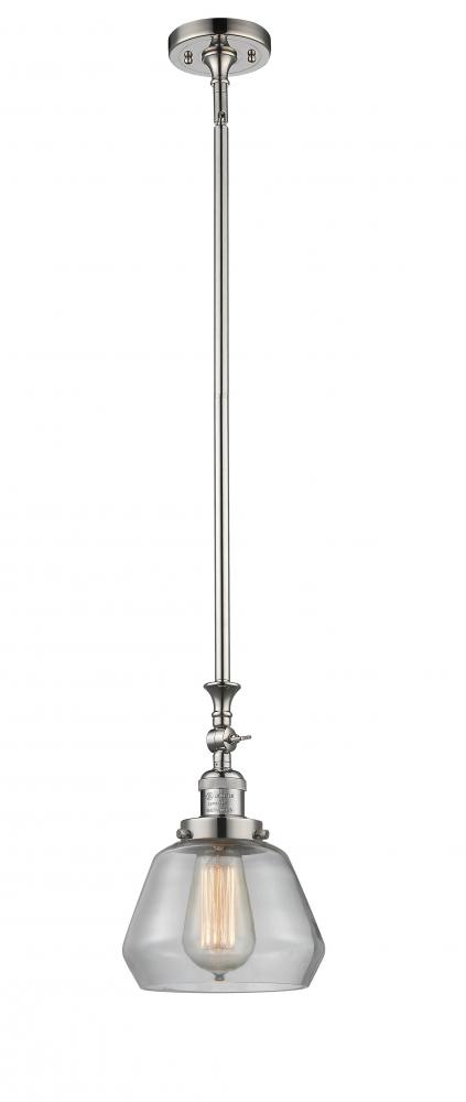 Fulton - 1 Light - 7 inch - Polished Nickel - Stem Hung - Adjustable Mini Pendant