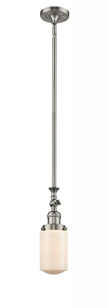 Dover - 1 Light - 5 inch - Brushed Satin Nickel - Stem Hung - Adjustable Mini Pendant