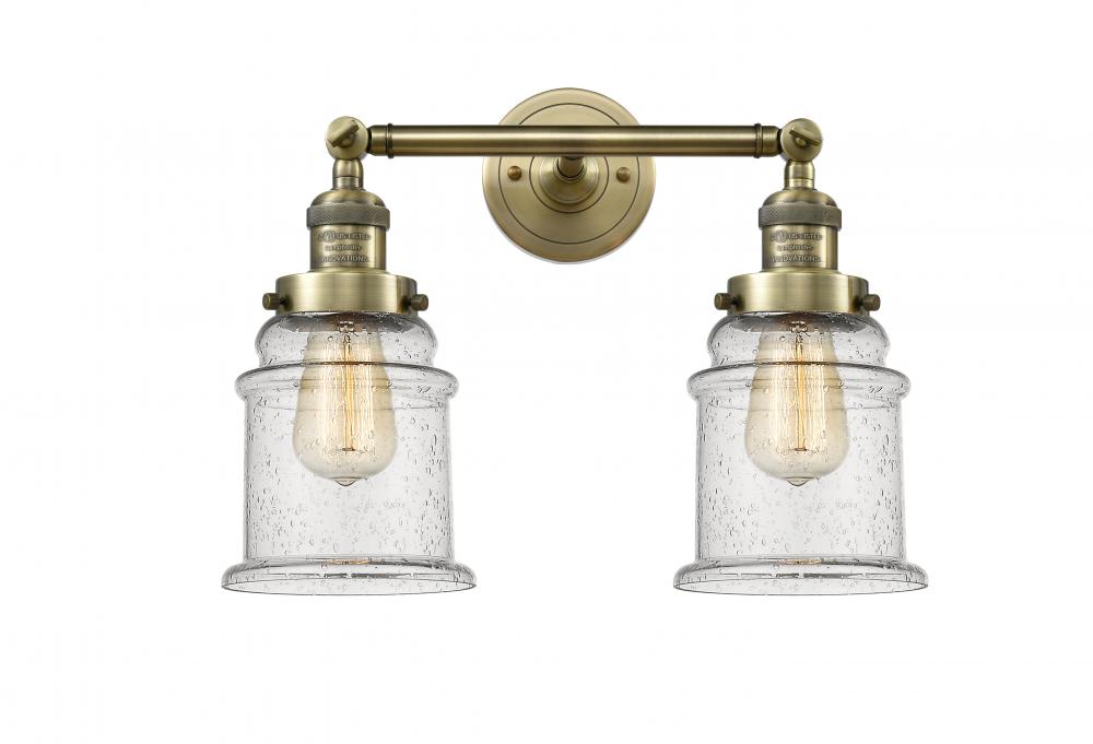 Canton - 2 Light - 17 inch - Antique Brass - Adjustable Bath Vanity Light