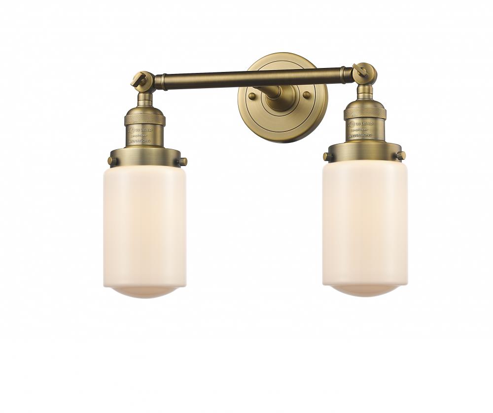 Dover - 2 Light - 14 inch - Brushed Brass - Adjustable Bath Vanity Light