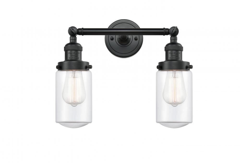 Dover - 2 Light - 14 inch - Matte Black - Adjustable Bath Vanity Light