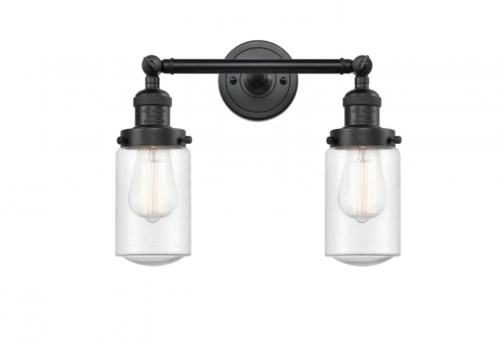Dover - 2 Light - 14 inch - Matte Black - Adjustable Bath Vanity Light