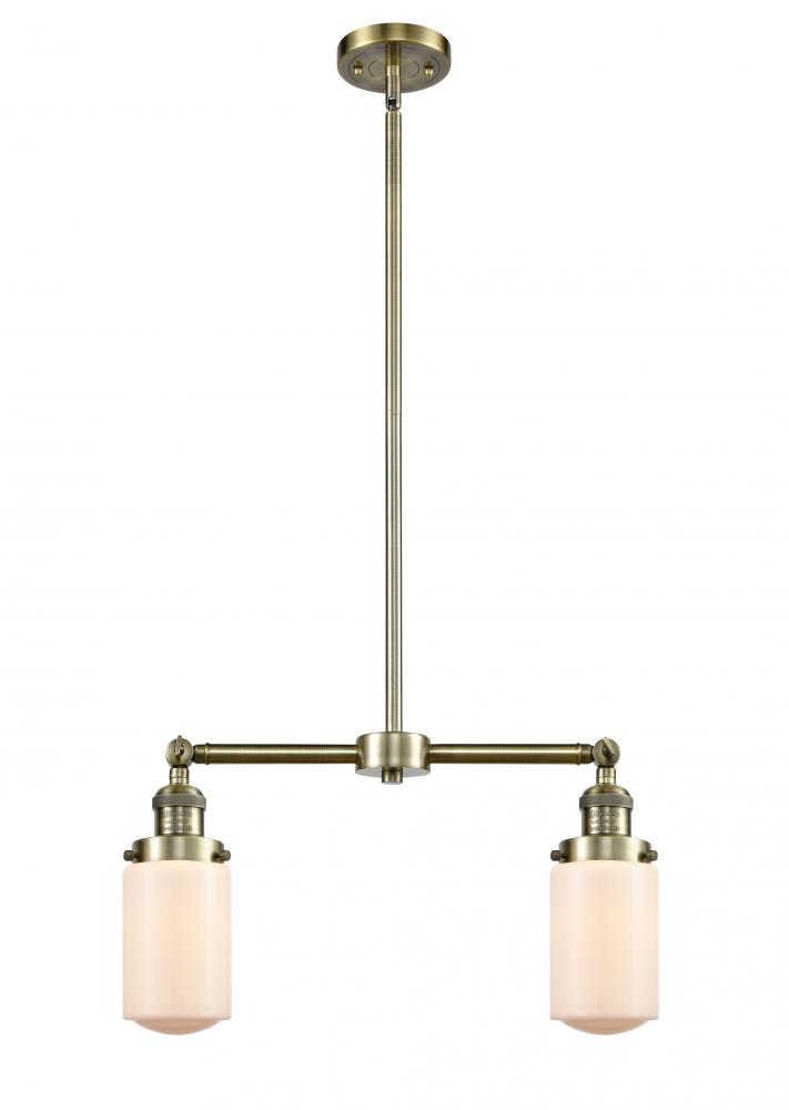 Dover - 2 Light - 21 inch - Antique Brass - Stem Hung - Adjustable Island Light