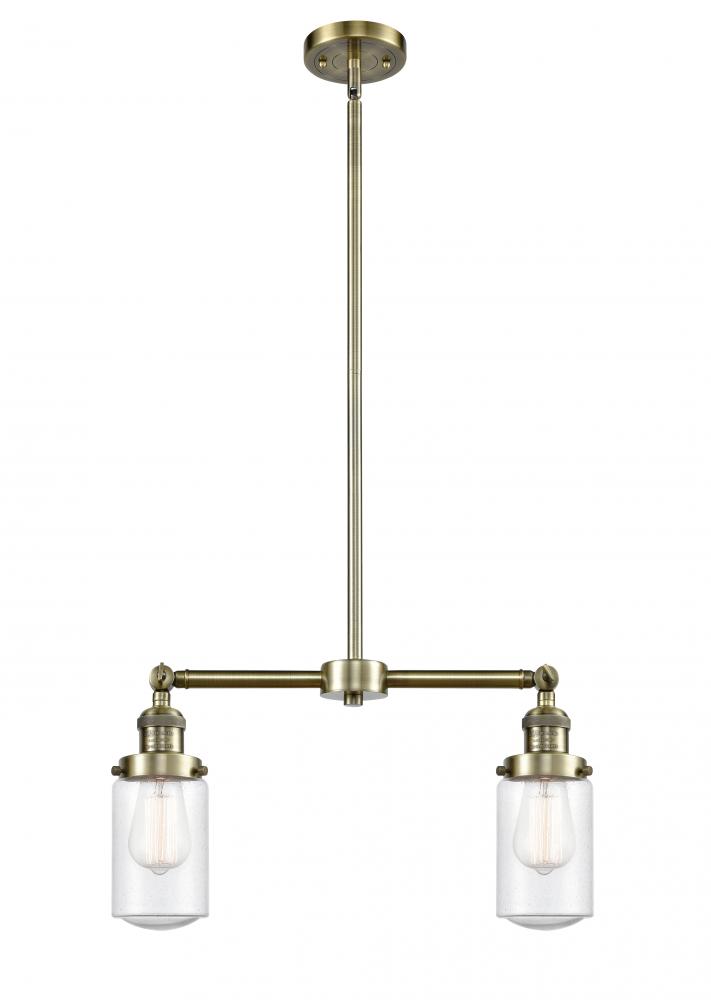 Dover - 2 Light - 21 inch - Antique Brass - Stem Hung - Adjustable Island Light