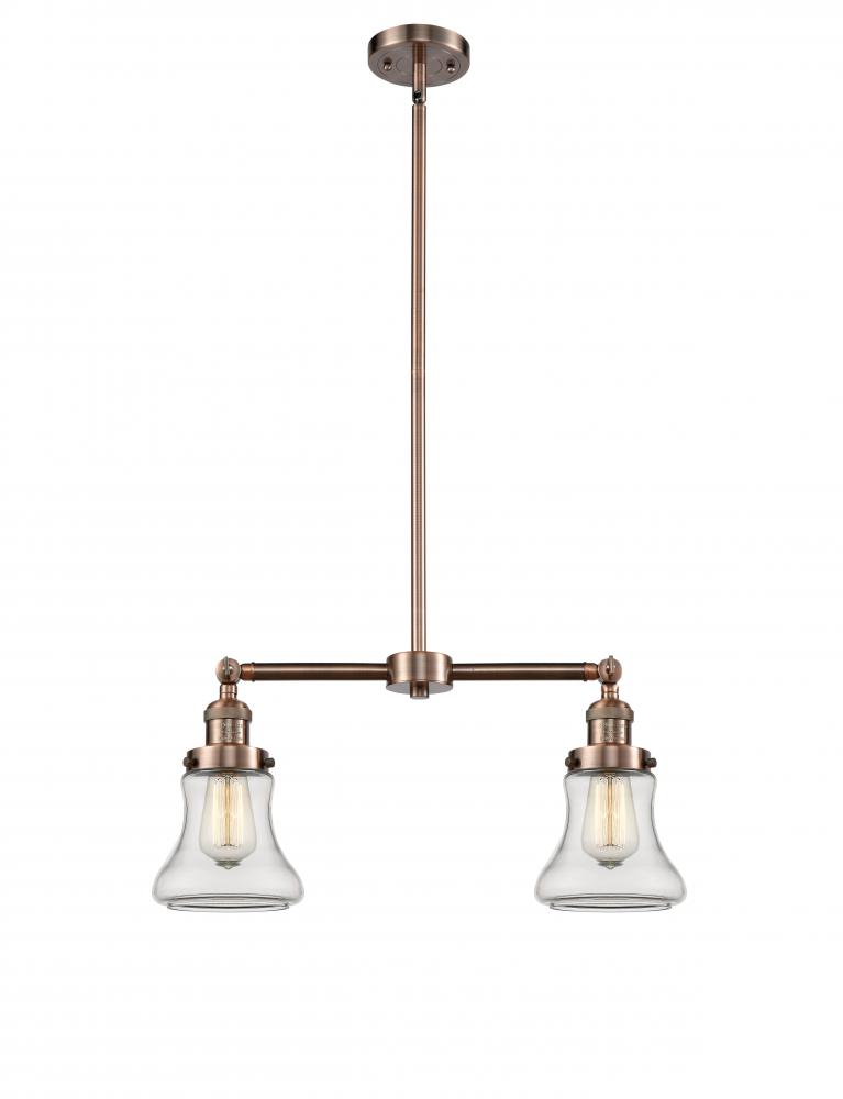 Bellmont - 2 Light - 21 inch - Antique Copper - Stem Hung - Adjustable Island Light
