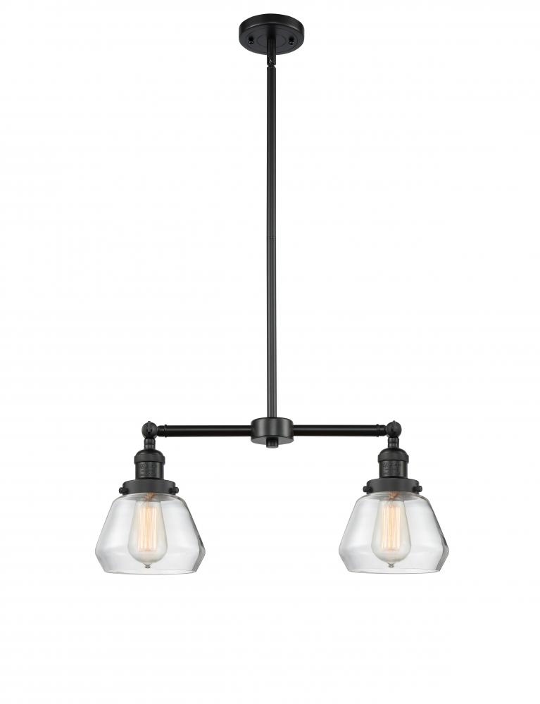 Fulton - 2 Light - 21 inch - Matte Black - Stem Hung - Adjustable Island Light