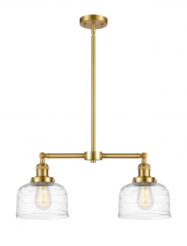 Bell - 2 Light - 21 inch - Satin Gold - Stem Hung - Adjustable Island Light