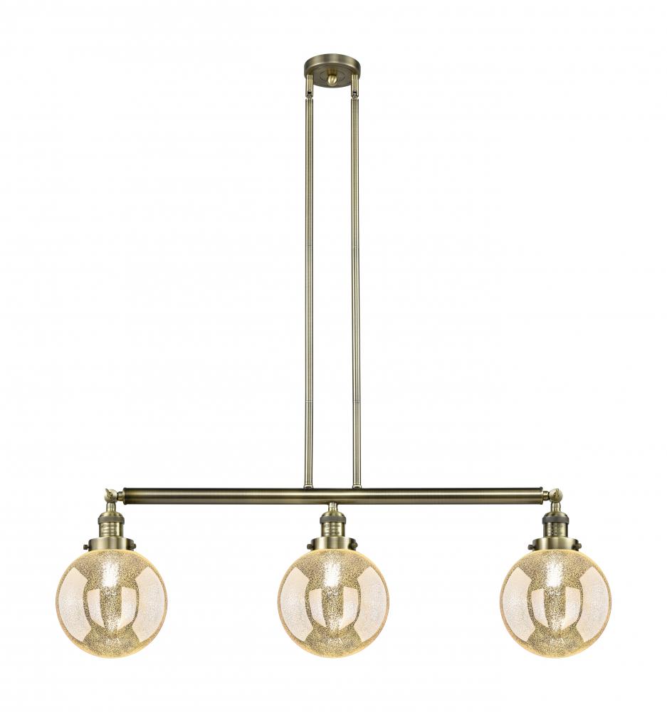Beacon - 3 Light - 41 inch - Antique Brass - Stem Hung - Adjustable Island Light