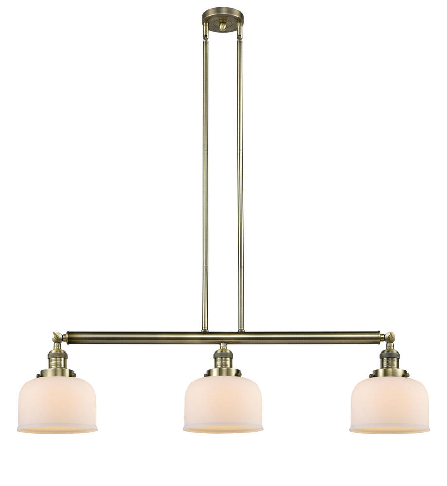Bell - 3 Light - 41 inch - Antique Brass - Stem Hung - Adjustable Island Light