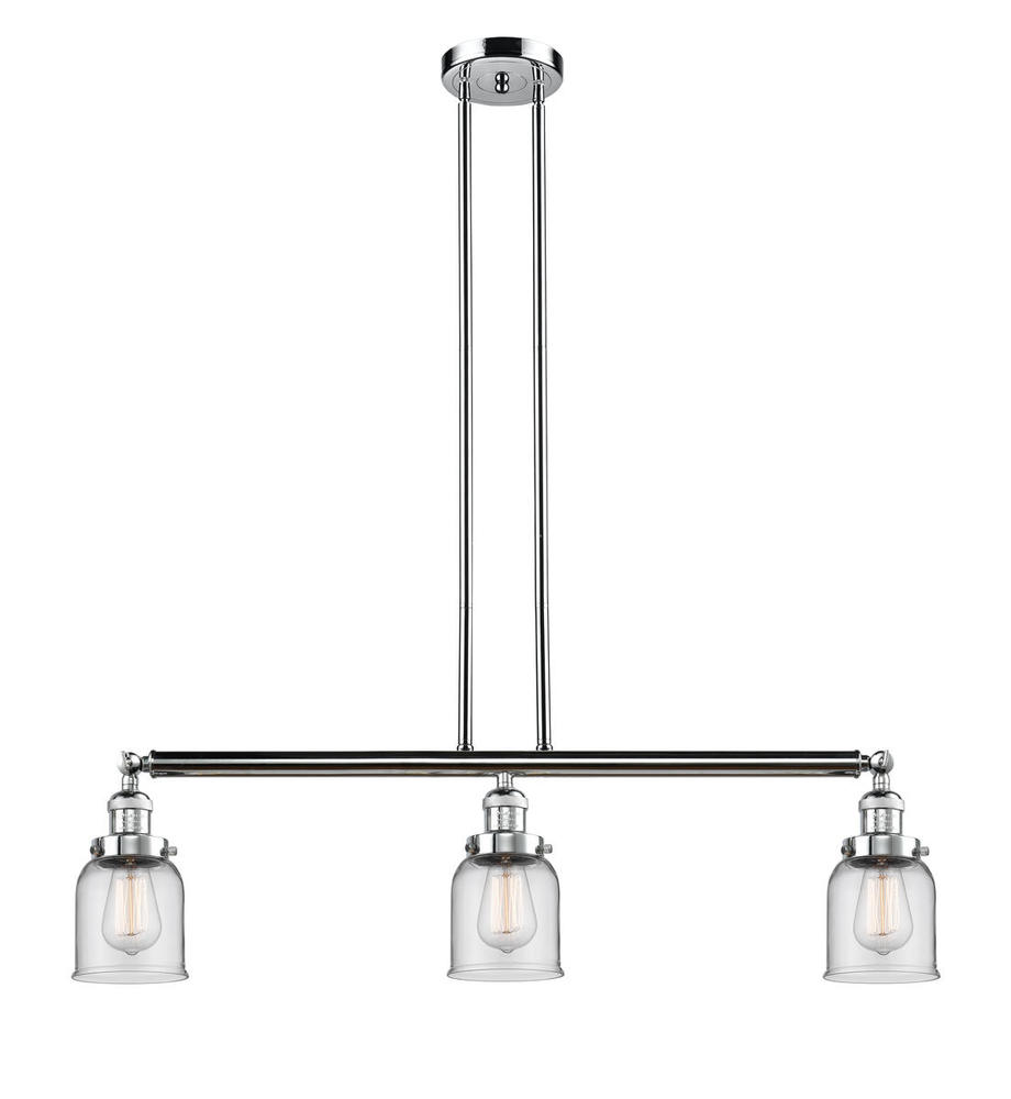 Bell - 3 Light - 38 inch - Polished Chrome - Stem Hung - Adjustable Island Light