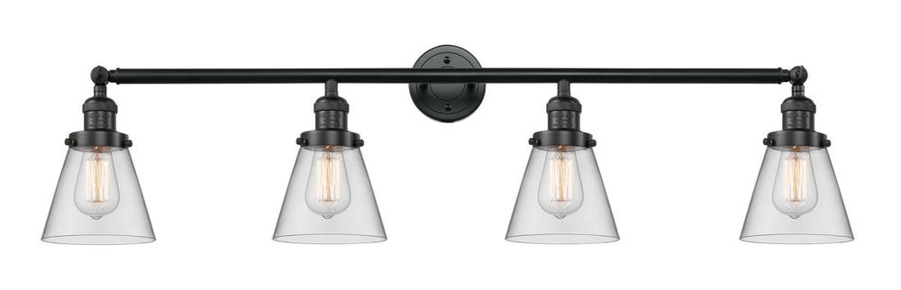 Cone - 4 Light - 42 inch - Matte Black - Adjustable Bath Vanity Light