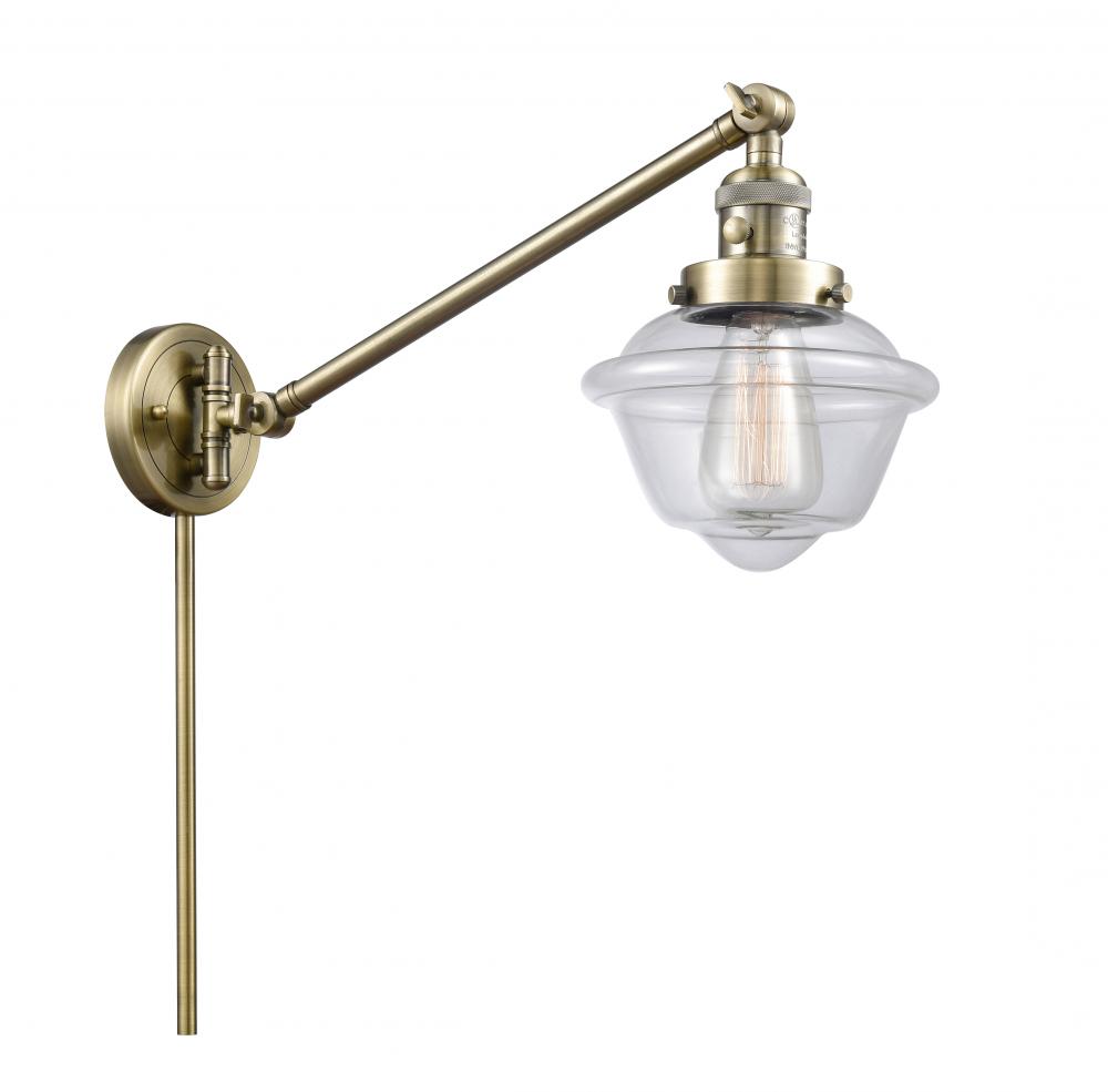 Oxford - 1 Light - 8 inch - Antique Brass -Adjustable Swing Arm