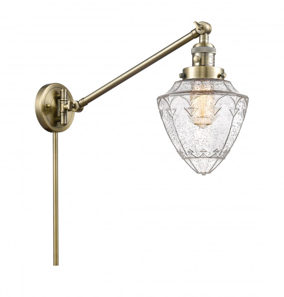Bullet - 1 Light - 7 inch - Antique Brass -Adjustable Swing Arm