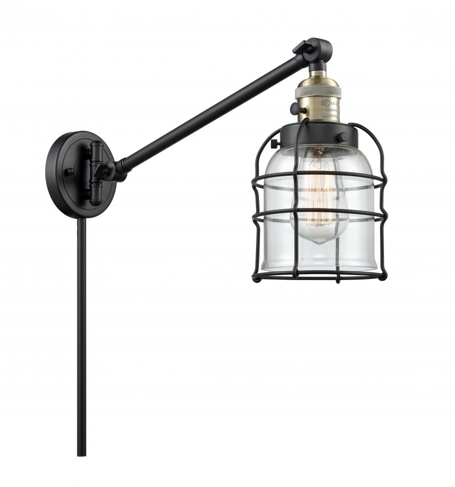 Bell Cage - 1 Light - 8 inch - Black Antique Brass -Adjustable Swing Arm