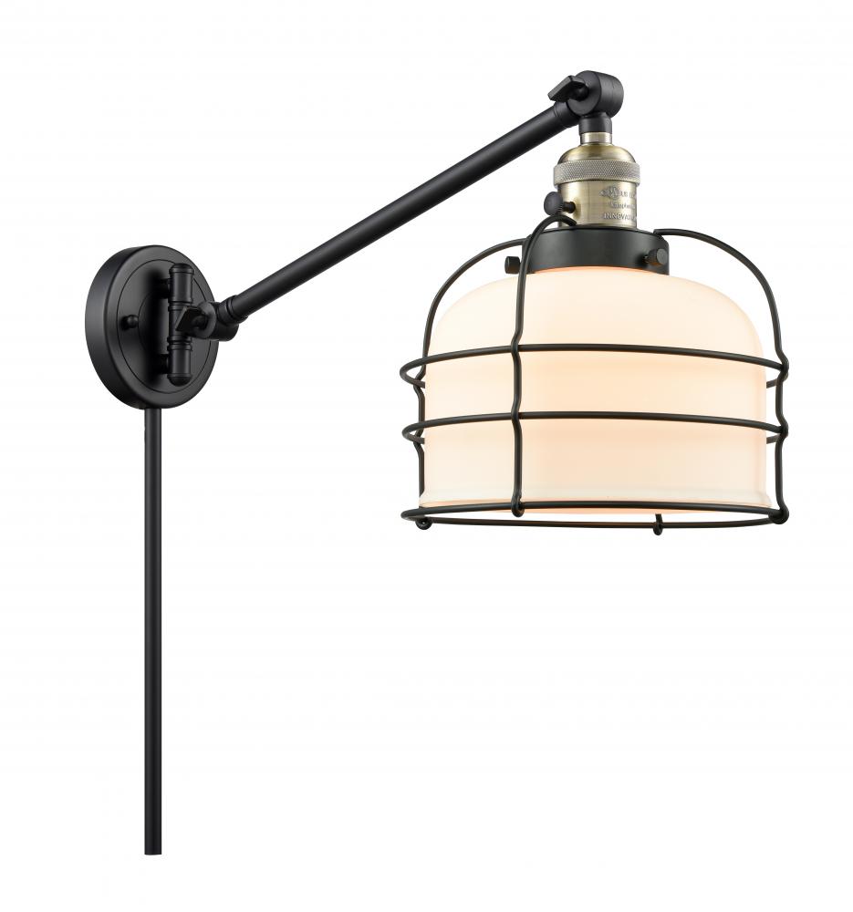 Bell Cage - 1 Light - 8 inch - Black Antique Brass -Adjustable Swing Arm