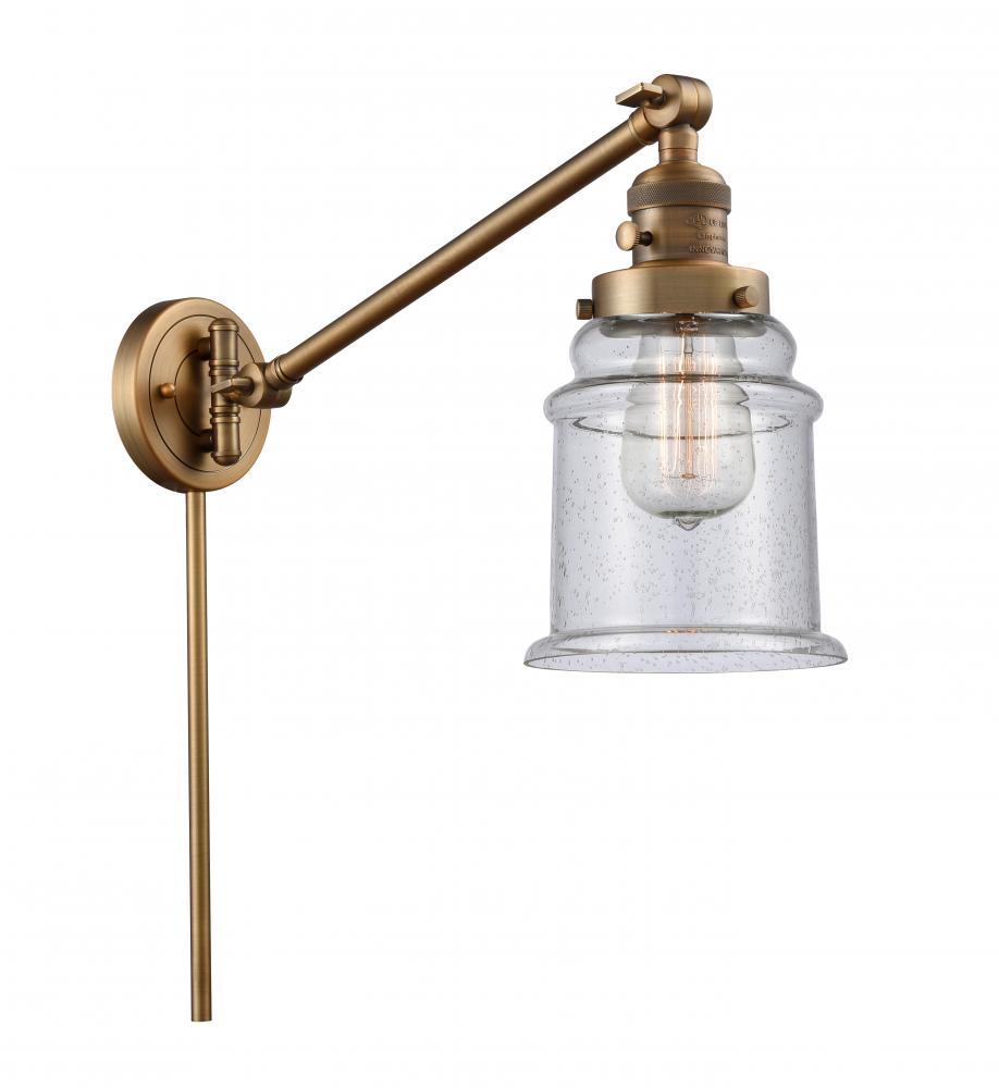 Canton - 1 Light - 8 inch - Brushed Brass -Adjustable Swing Arm