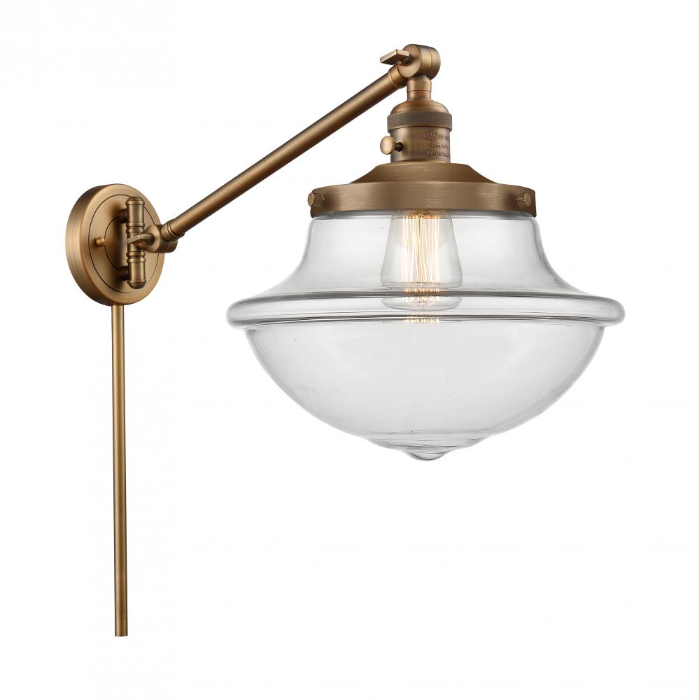 Oxford - 1 Light - 12 inch - Brushed Brass -Adjustable Swing Arm