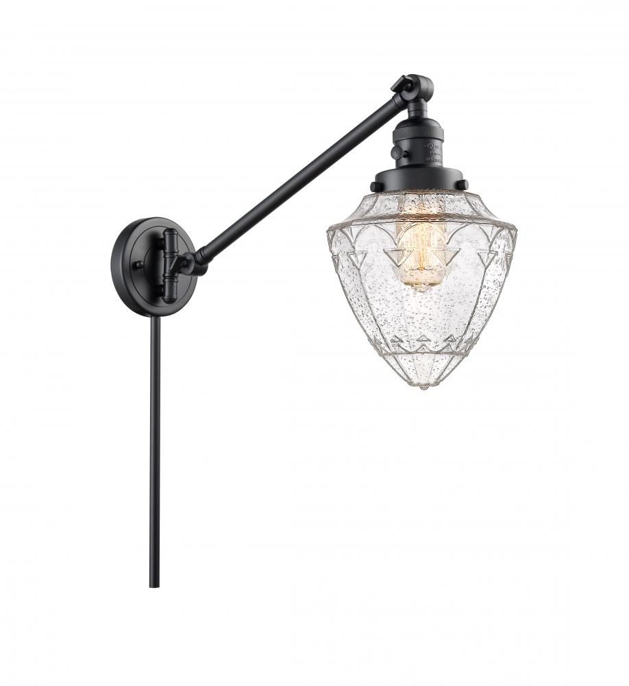 Bullet - 1 Light - 7 inch - Matte Black -Adjustable Swing Arm