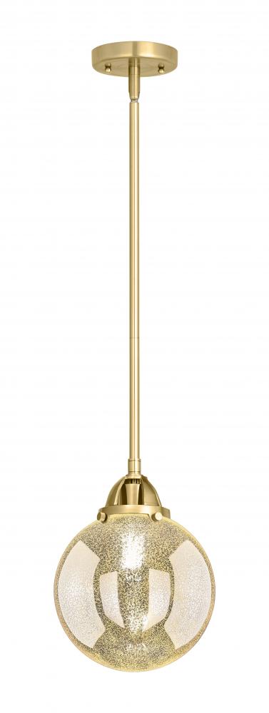 Beacon - 1 Light - 8 inch - Satin Gold - Cord hung - Mini Pendant