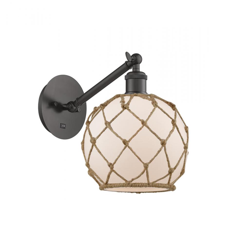 Farmhouse Rope - 1 Light - 8 inch - Oil Rubbed Bronze - Adjustable Sconce