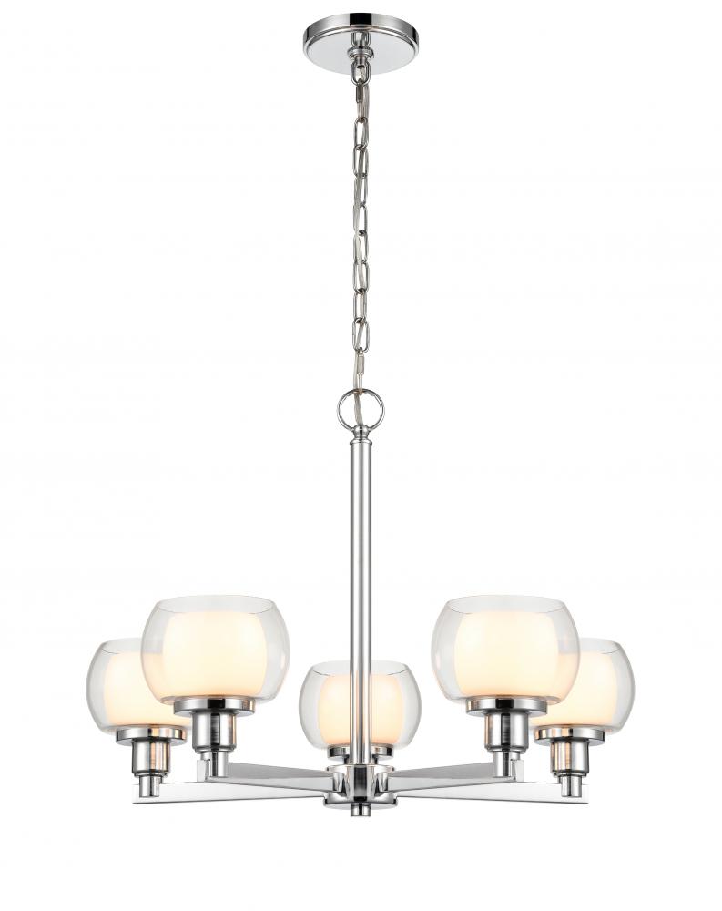Cairo - 5 Light - 20 inch - Polished Chrome - Chain Hung - Chandelier