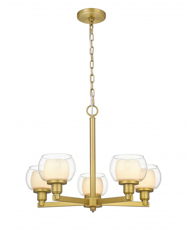 Cairo - 5 Light - 20 inch - Satin Gold - Chain Hung - Chandelier