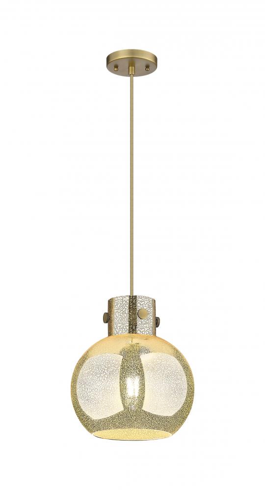 Newton Sphere - 1 Light - 10 inch - Brushed Brass - Cord hung - Mini Pendant