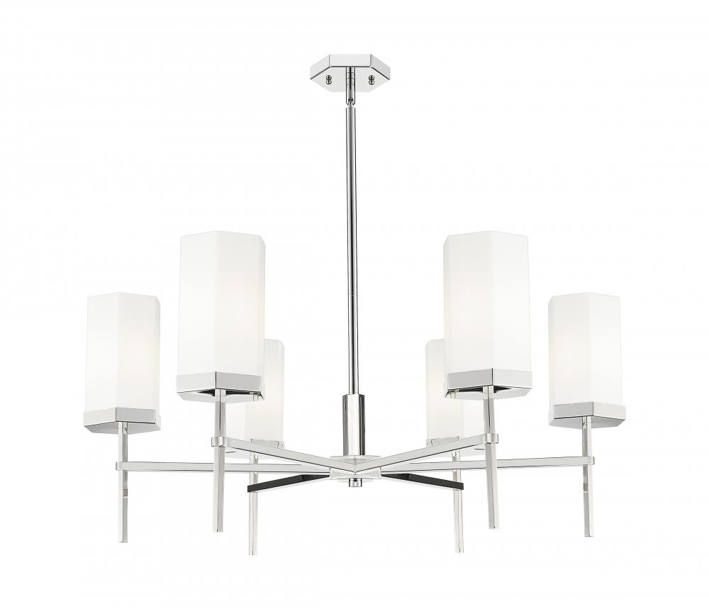 Blakeley - 6 Light - 32 inch - Polished Nickel - Chandelier