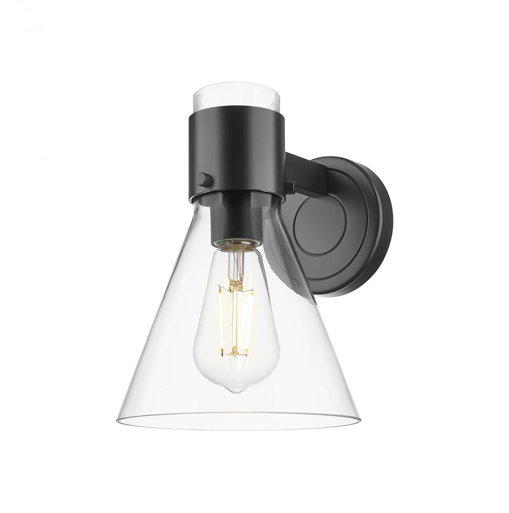 Lawton Cone - 1 Light - 8 inch - Matte Black - Sconce