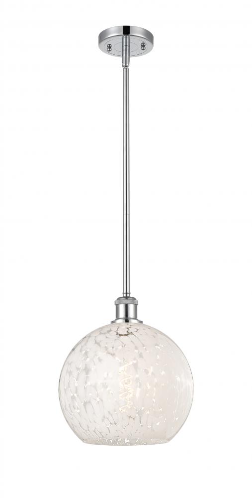 White Mouchette - 1 Light - 10 inch - Polished Chrome - Mini Pendant