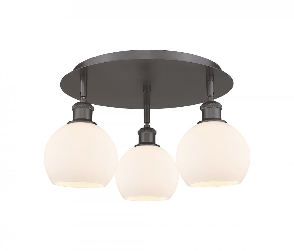 Athens - 3 Light - 18 inch - Oil Rubbed Bronze - Flush Mount