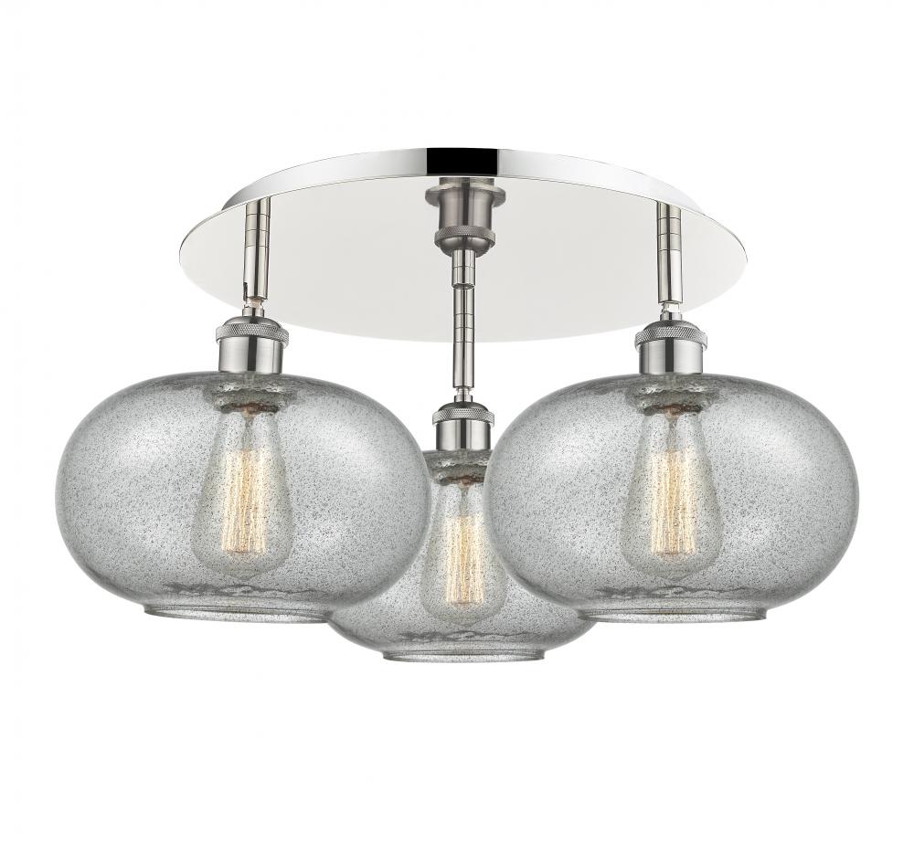 Gorham - 3 Light - 21 inch - Polished Nickel - Flush Mount