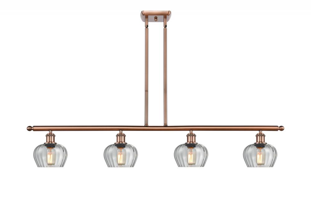 Fenton - 4 Light - 48 inch - Antique Copper - Cord hung - Island Light
