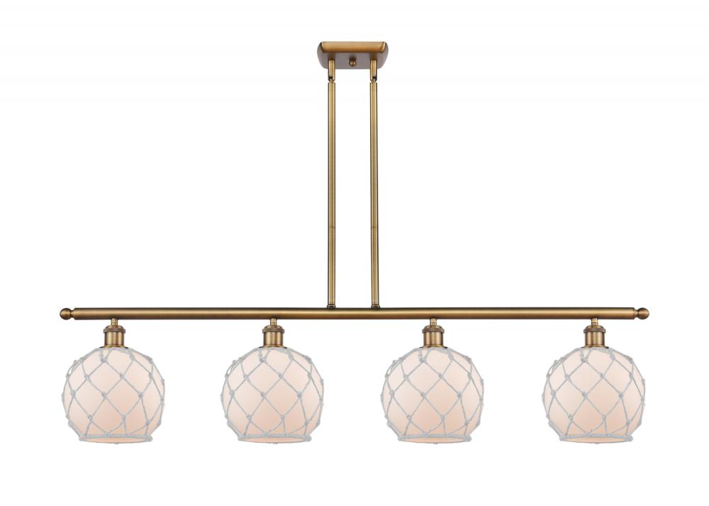 Farmhouse Rope - 4 Light - 48 inch - Brushed Brass - Cord hung - Island Light